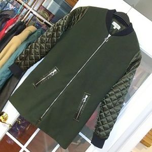 Long Bomber Jacket 💣 "Olive Green" Quilted